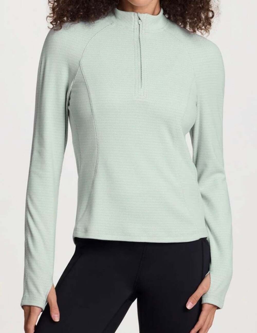 Avalanche Outdoor Supply Women’s Med 1/4 Zip Pullover Light Blue Waffle Stretch